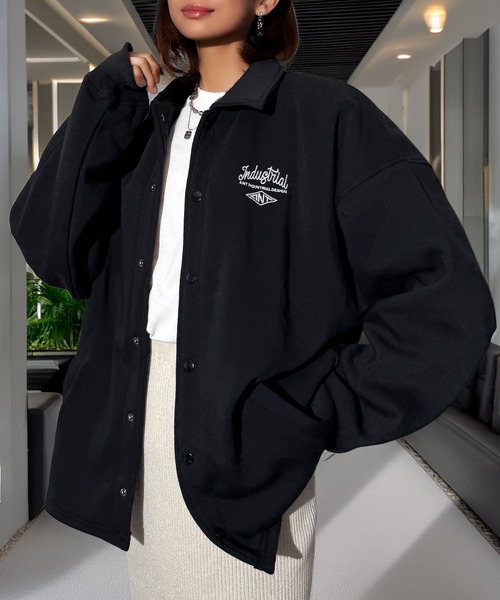 セール】暖か 裏起毛 スウェット コーチジャケット チェーンステッチ