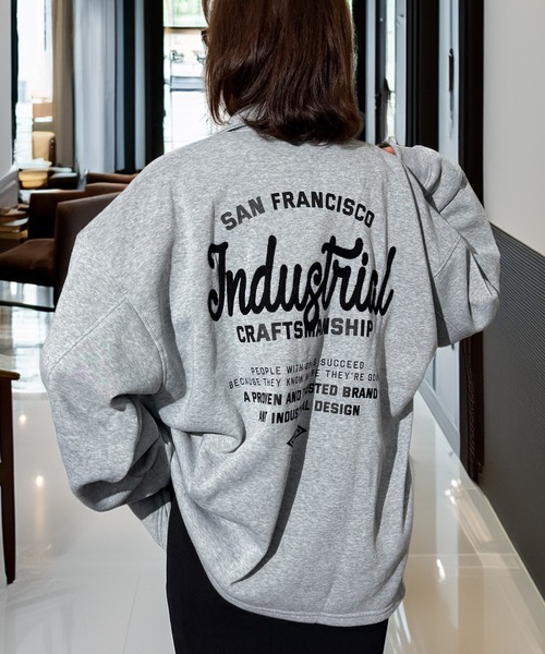 Candlestick(キャンドルスティック)の「スウェット コーチジャケット チェーンステッチ デザイン(その他アウター・レディース・チャコール/ブラック/杢グレー・M/L/LL)」の4枚目の写真