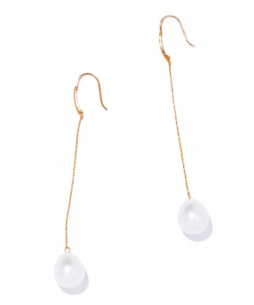 les bon bon】organic pearl long pierce/オーガニック パール ロング 