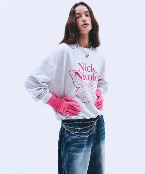 NICK&NICOLE(ニックアンドニコール)の「BUTTERFLY SIGNATURE SWEATSHIRT_MELANGE PINK(スウェット・レディース・その他・FREE)」の3枚目の写真