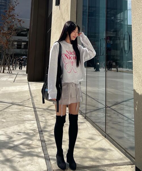 NICK&NICOLE(ニックアンドニコール)の「BUTTERFLY SIGNATURE SWEATSHIRT_MELANGE PINK(スウェット・レディース・その他・FREE)」の5枚目の写真