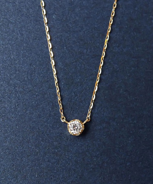 TAKE-UP（テイクアップ）の「K10ダイヤモンド　6ツメリティアネックレス（ネックレス・レディース・イエローゴールド・FREE）」の5枚目の写真