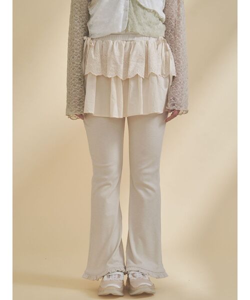 merry jenny（メリージェニー）の「lace layered flare pants（スウェットパンツ・レディース・グレー/アイボリー・FREE）」の15枚目の写真