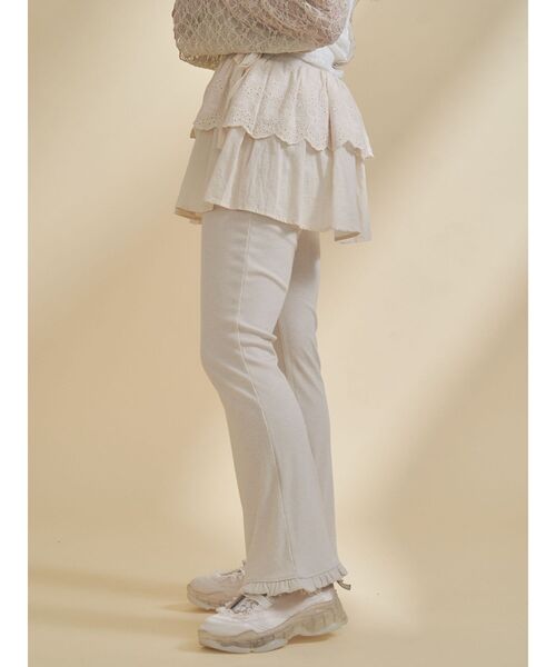 merry jenny（メリージェニー）の「lace layered flare pants（スウェットパンツ・レディース・グレー/アイボリー・FREE）」の16枚目の写真