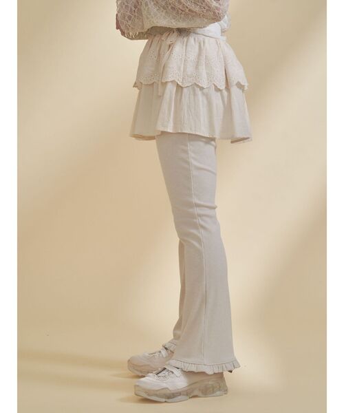 merry jenny（メリージェニー）の「lace layered flare pants（スウェットパンツ・レディース・グレー/アイボリー・FREE）」の17枚目の写真