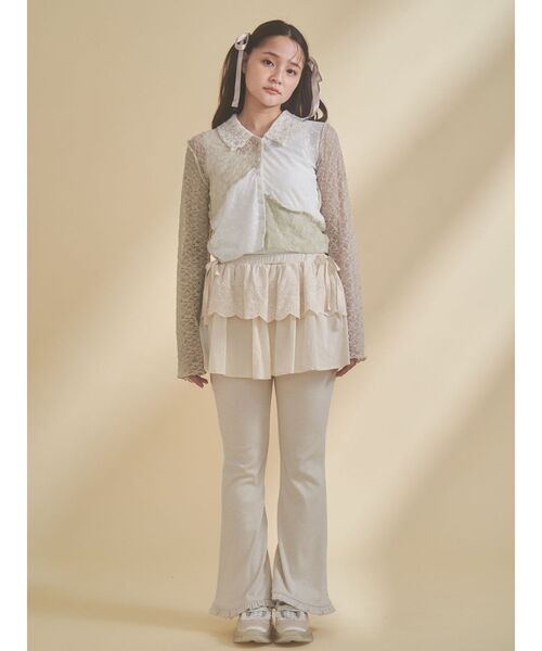 merry jenny（メリージェニー）の「lace layered flare pants（スウェットパンツ・レディース・グレー/アイボリー・FREE）」の18枚目の写真