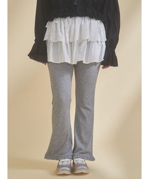 merry jenny（メリージェニー）の「lace layered flare pants（スウェットパンツ・レディース・グレー/アイボリー・FREE）」の20枚目の写真
