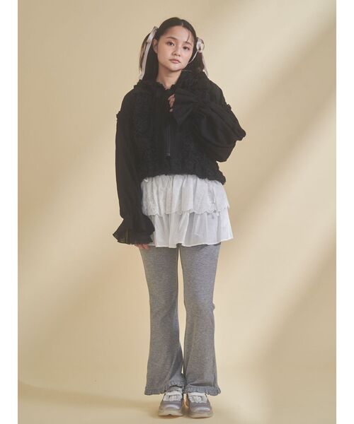 merry jenny（メリージェニー）の「lace layered flare pants（スウェットパンツ・レディース・グレー/アイボリー・FREE）」の21枚目の写真