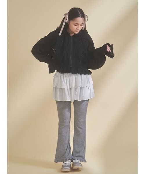 merry jenny（メリージェニー）の「lace layered flare pants（スウェットパンツ・レディース・グレー/アイボリー・FREE）」の22枚目の写真