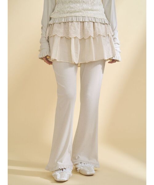 merry jenny(メリージェニー)の「lace layered flare pants(スウェットパンツ・レディース・グレー/アイボリー・FREE)」の22枚目の写真