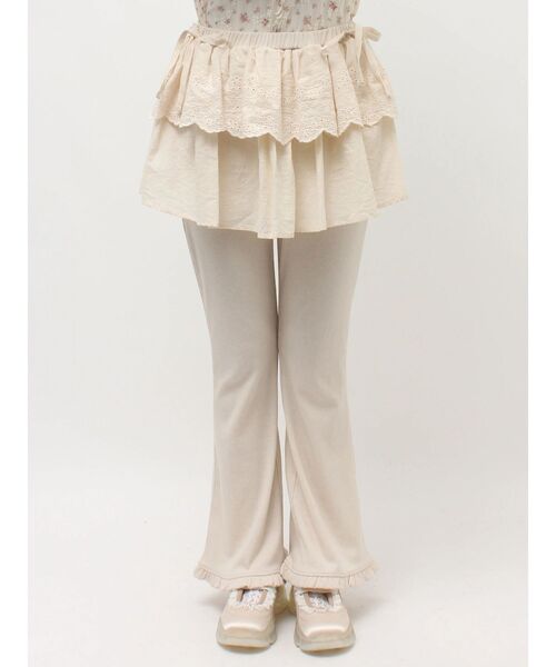 merry jenny（メリージェニー）の「lace layered flare pants（スウェットパンツ・レディース・グレー/アイボリー・FREE）」の13枚目の写真