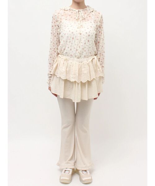 merry jenny（メリージェニー）の「lace layered flare pants（スウェットパンツ・レディース・グレー/アイボリー・FREE）」の19枚目の写真