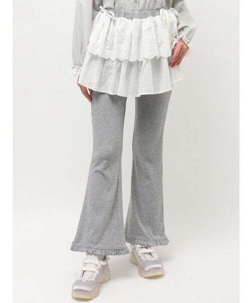 merry jenny（メリージェニー）の「lace layered flare pants（スウェットパンツ・レディース・グレー/アイボリー・FREE）」の22枚目の写真