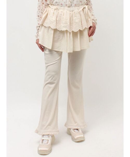 merry jenny(メリージェニー)の「lace layered flare pants(スウェットパンツ・レディース・グレー/アイボリー・FREE)」の19枚目の写真