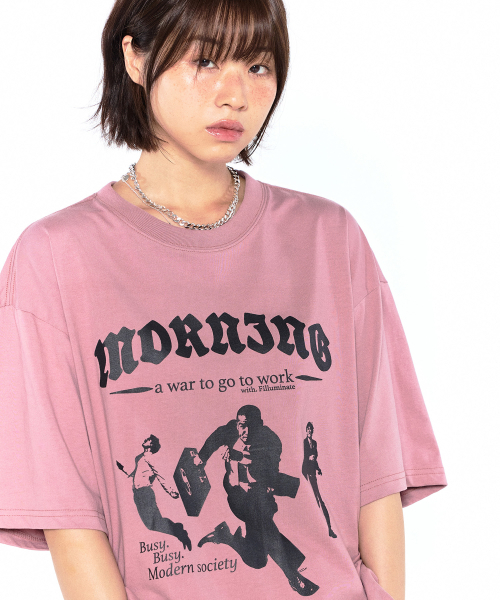 F.ILLUMINATE(フィルミネイト)の「モダンラウンドTシャツ-ピンク(Tシャツ/カットソー・レディース・その他・MEDIUM/LARGE/SMALL)」の4枚目の写真