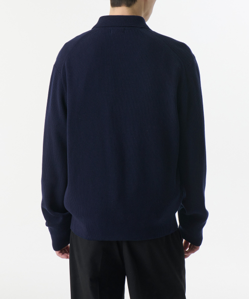 MUSINSA STANDARD（ムシンサスタンダード）の「コットンカラー ニットジップアップ [ネイビー]（ニット/セーター・メンズ・その他・SMALL/MEDIUM/LARGE/X-LARGE/XX-LARGE）」の3枚目の写真
