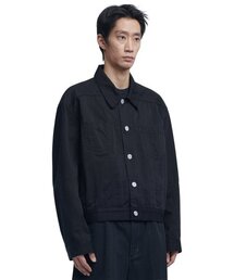 P.L STITCHED TRUCKER JACKET - BLACK