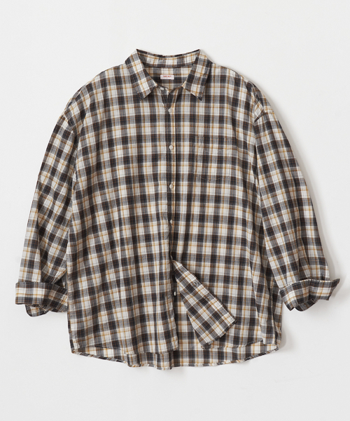 TAKEASY(テイクイージー)の「ジャイアントフィット プレイドチェックシャツ (ネイビー)(シャツ/ブラウス・メンズ・その他・SMALL/MEDIUM/LARGE)」の1枚目の写真