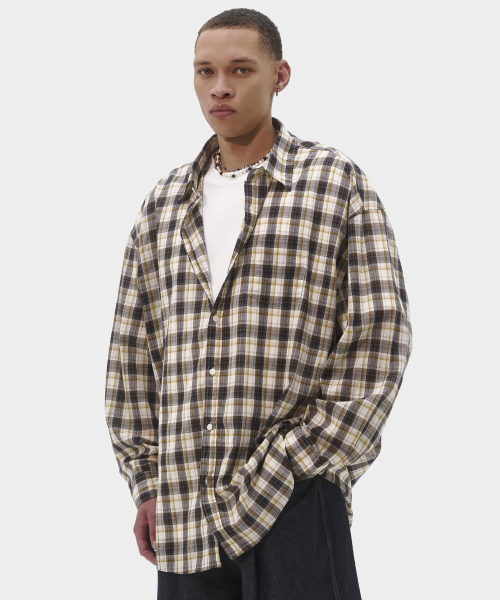 TAKEASY(テイクイージー)の「ジャイアントフィット プレイドチェックシャツ (ネイビー)(シャツ/ブラウス・メンズ・その他・SMALL/MEDIUM/LARGE)」の3枚目の写真