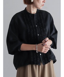 FIL DE FER（フィルデフェール）の「【予約】レーヨンシャンタン　ショートフリルシャツ（シャツ/ブラウス）」