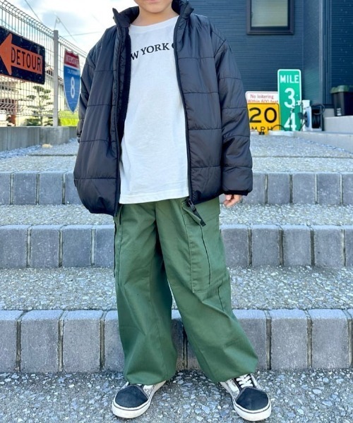 MPS(エムピーエス)の「【MPS】スタンドネック裏ボア中綿ジャケット (撥水/防風/あったか/軽量/キッズ/通学/通園/洗濯機OK/冬アウター)(ダウンジャケット/コート・キッズ・ブラック/ライラック/グリーン/ブルー/イエロー/サックスブルー・150/160/130/140/110/120)」の21枚目の写真