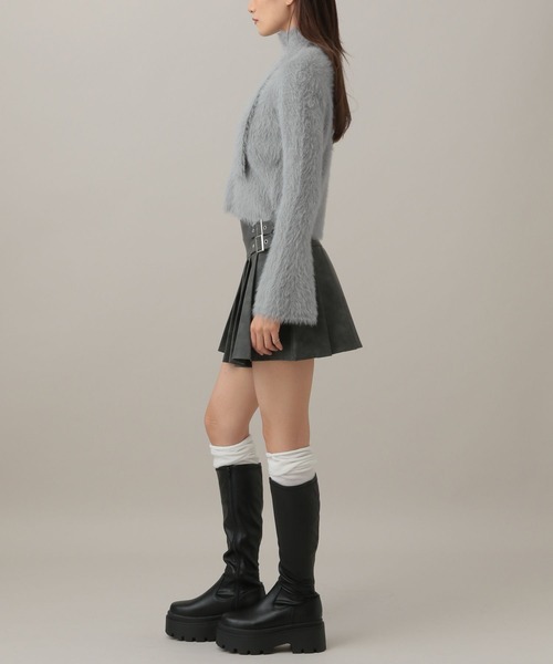 3.3 Field Trip （3.3フィールドトリップ）の「3.3 Field Trip／シャギーストールニット（ニット/セーター・レディース・グレー/ブラック/アイボリー・FREE）」の11枚目の写真