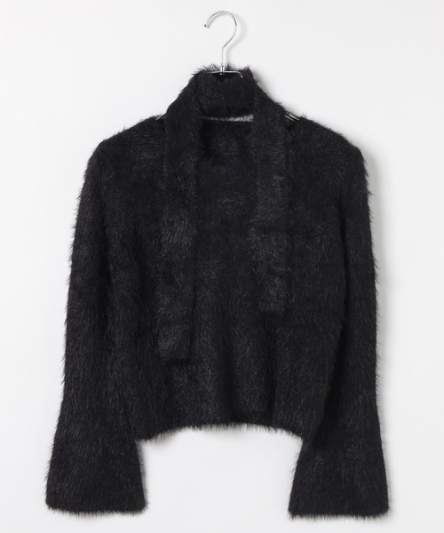 3.3 Field Trip （3.3フィールドトリップ）の「3.3 Field Trip／シャギーストールニット（ニット/セーター・レディース・グレー/ブラック/アイボリー・FREE）」の13枚目の写真