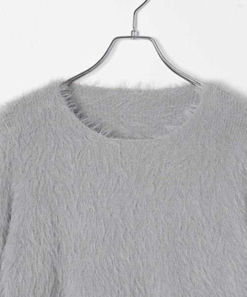 3.3 Field Trip （3.3フィールドトリップ）の「3.3 Field Trip／シャギーストールニット（ニット/セーター・レディース・グレー/ブラック/アイボリー・FREE）」の16枚目の写真