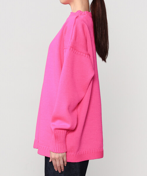 Le Tricoteur(ルトリコチュール)の「Le Tricoteur | トラディショナル ウールガンジーセーター NEON UNISEX(ニット/セーター・レディース・イエロー/ピンク・50/48/52)」の9枚目の写真