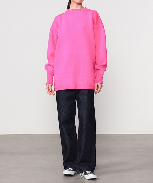 Le Tricoteur(ルトリコチュール)の「Le Tricoteur | トラディショナル ウールガンジーセーター NEON UNISEX(ニット/セーター・レディース・イエロー/ピンク・50/48/52)」の8枚目の写真