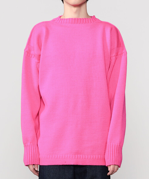 Le Tricoteur(ルトリコチュール)の「Le Tricoteur | トラディショナル ウールガンジーセーター NEON UNISEX(ニット/セーター・レディース・イエロー/ピンク・50/48/52)」の14枚目の写真