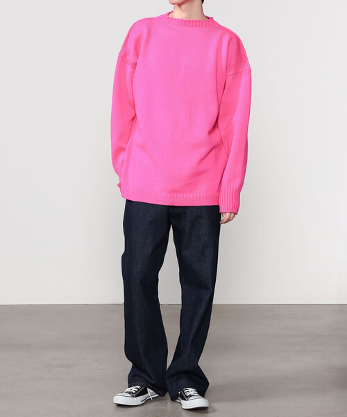 Le Tricoteur(ルトリコチュール)の「Le Tricoteur | トラディショナル ウールガンジーセーター NEON UNISEX(ニット/セーター・レディース・イエロー/ピンク・50/48/52)」の12枚目の写真