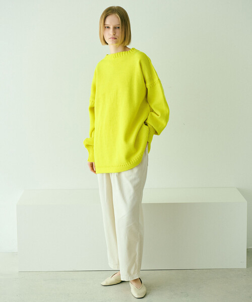 Le Tricoteur(ルトリコチュール)の「Le Tricoteur | トラディショナル ウールガンジーセーター NEON UNISEX(ニット/セーター・レディース・イエロー/ピンク・50/48/52)」の6枚目の写真