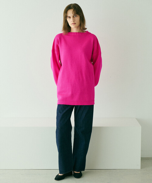 Le Tricoteur(ルトリコチュール)の「Le Tricoteur | トラディショナル ウールガンジーセーター NEON UNISEX(ニット/セーター・レディース・イエロー/ピンク・50/48/52)」の7枚目の写真