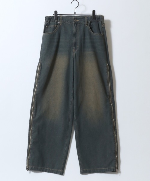SITRY(シトリー)の「Remake Like Denim Pants/リメイク風 サイドライン レオパード カモフラ デニムパンツ バギーデニムパンツ ワイドデニムパンツ(デニムパンツ・メンズ・ネイビー/ブラック/ブラック系その他/ブルー・M/L)」の20枚目の写真
