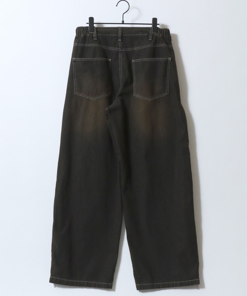 SITRY(シトリー)の「Remake Like Denim Pants/リメイク風 サイドライン レオパード カモフラ デニムパンツ バギーデニムパンツ ワイドデニムパンツ(デニムパンツ・メンズ・ネイビー/ブラック/ブラック系その他/ブルー・M/L)」の14枚目の写真