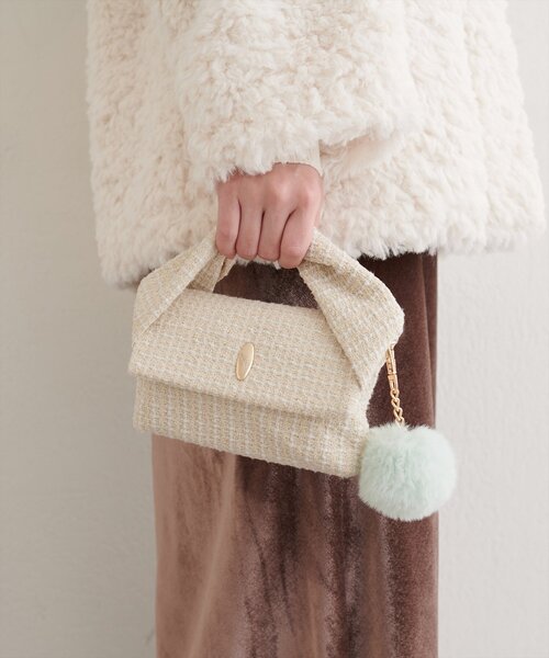 natural couture（ナチュラルクチュール）の「ねじりハンドルミニショルダー（ショルダーバッグ・レディース・アイボリー/ブラック/ボルドー/ブラウン・FREE）」の6枚目の写真