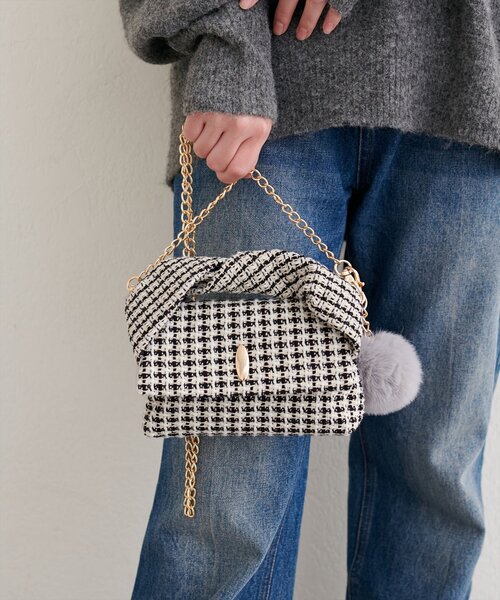 natural couture（ナチュラルクチュール）の「ねじりハンドルミニショルダー（ショルダーバッグ・レディース・アイボリー/ブラック/ボルドー/ブラウン・FREE）」の16枚目の写真