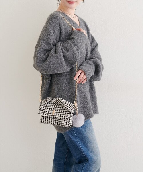 natural couture（ナチュラルクチュール）の「ねじりハンドルミニショルダー（ショルダーバッグ・レディース・アイボリー/ブラック/ボルドー/ブラウン・FREE）」の17枚目の写真