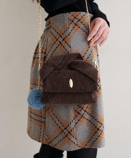 natural couture（ナチュラルクチュール）の「ねじりハンドルミニショルダー（ショルダーバッグ・レディース・アイボリー/ブラック/ボルドー/ブラウン・FREE）」の21枚目の写真