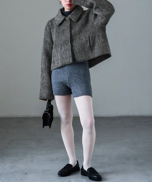 Fashion Letter(ファッションレター)の「シャギー ショートブルゾン(その他アウター・レディース・ブラック/グレー・M)」の5枚目の写真