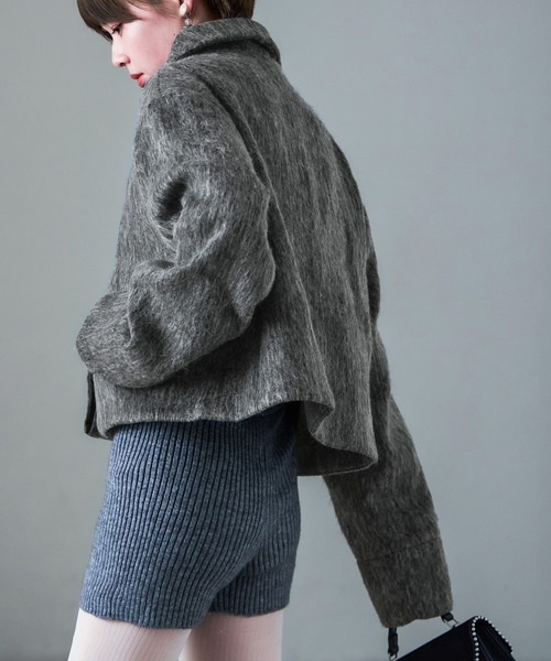 Fashion Letter(ファッションレター)の「シャギー ショートブルゾン(その他アウター・レディース・ブラック/グレー・M)」の9枚目の写真