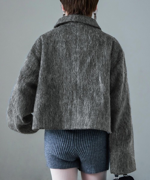 Fashion Letter(ファッションレター)の「シャギー ショートブルゾン(その他アウター・レディース・ブラック/グレー・M)」の10枚目の写真