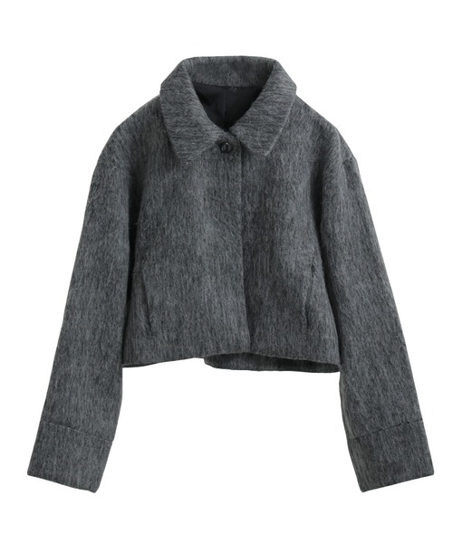 Fashion Letter(ファッションレター)の「シャギー ショートブルゾン(その他アウター・レディース・ブラック/グレー・M)」の11枚目の写真