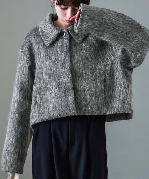 Fashion Letter(ファッションレター)の「シャギー ショートブルゾン(その他アウター・レディース・ブラック/グレー・M)」の13枚目の写真