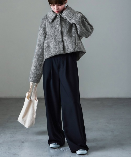 Fashion Letter(ファッションレター)の「シャギー ショートブルゾン(その他アウター・レディース・ブラック/グレー・M)」の14枚目の写真
