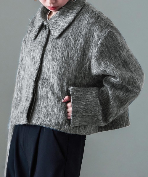 Fashion Letter(ファッションレター)の「シャギー ショートブルゾン(その他アウター・レディース・ブラック/グレー・M)」の15枚目の写真