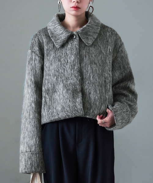 Fashion Letter(ファッションレター)の「シャギー ショートブルゾン(その他アウター・レディース・ブラック/グレー・M)」の16枚目の写真