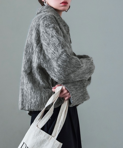 Fashion Letter(ファッションレター)の「シャギー ショートブルゾン(その他アウター・レディース・ブラック/グレー・M)」の18枚目の写真