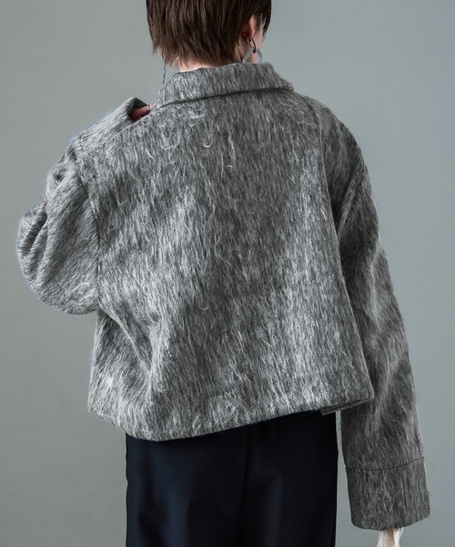 Fashion Letter(ファッションレター)の「シャギー ショートブルゾン(その他アウター・レディース・ブラック/グレー・M)」の19枚目の写真